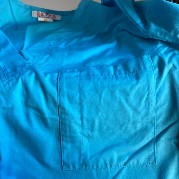 Expo Uniform M blue scrubs NWOT. 39” long legs 44” pit to pit around - Picture 5 of 9